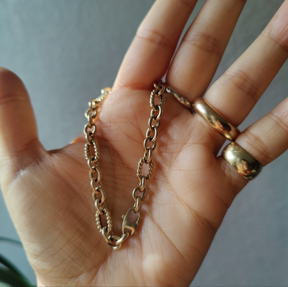 ✨ SOLD✨✨ 14k Multi-Textured Link Bracelet ✨ - Picture 3 of 3